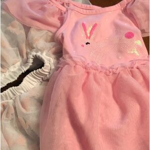 Pink Dress with Bunny & White Skirt with Pink Bunnies by Baby Essentials 12M